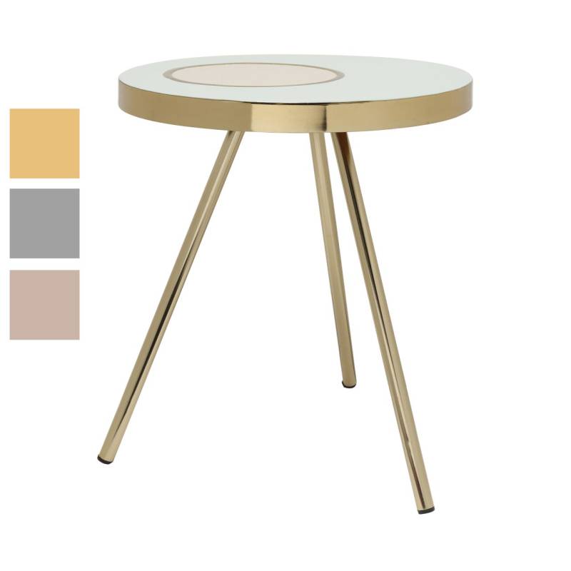 Beistelltisch Tisch Couchtisch Gold Abstelltisch Blumentisch rund Metall modern von Kayoom