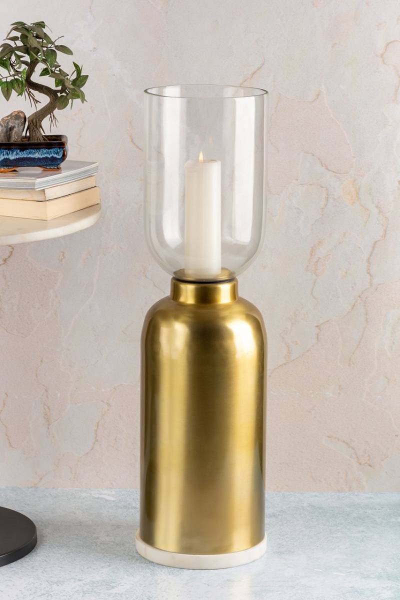 Bodenkerzenhalter Kerzenständer Kerzenhalter Metall Deko gold Instyle Windlicht von Kayoom