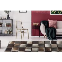 Kayoom Lederteppich "Lavish 410", rechteckig, 8 mm Höhe, Patchwork-echtes Leder-Fell, Wohnzimmer von Kayoom