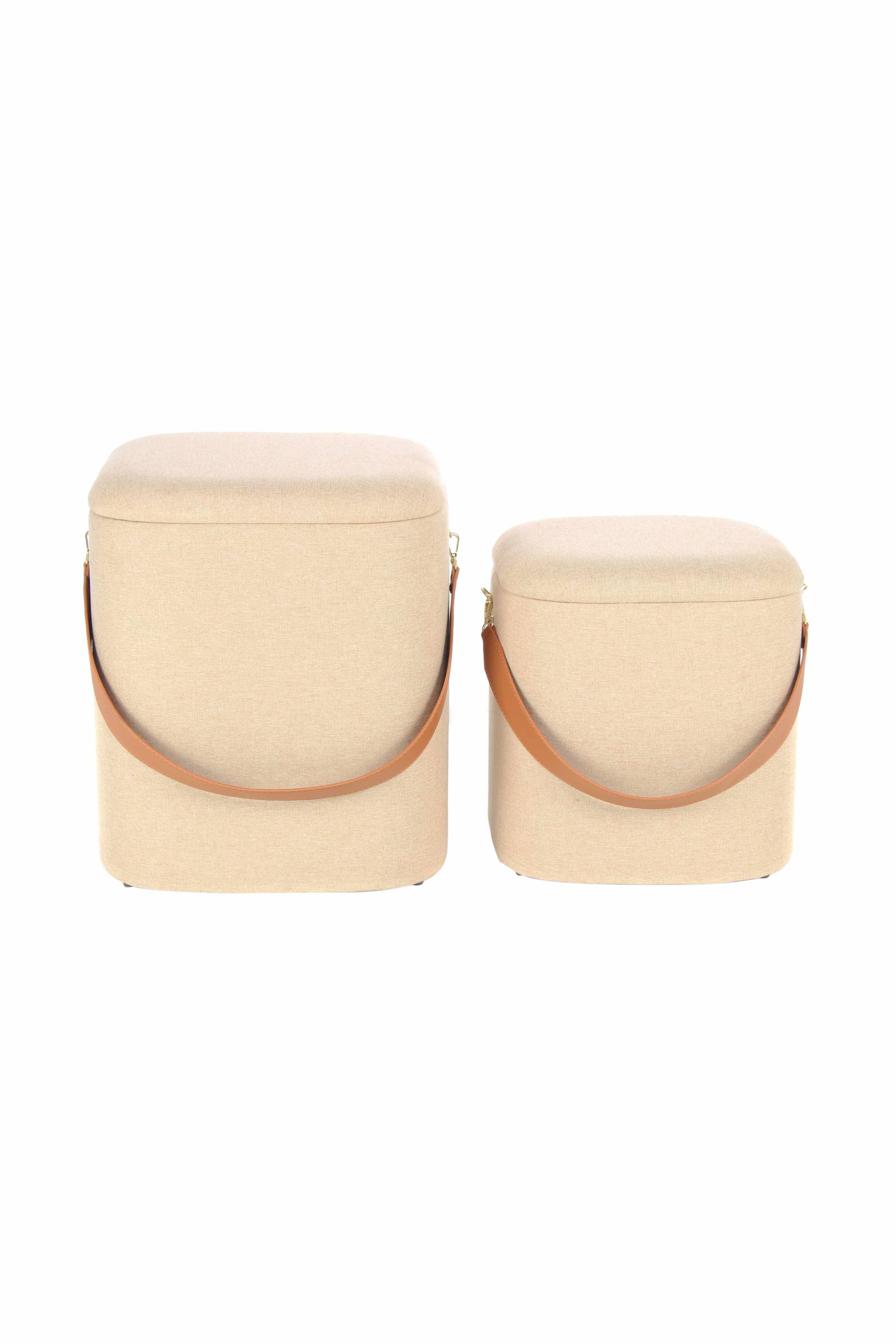Hocker Arabella 225 2er-Set Beige / Braun Hocker Arabella 225 2er-Set Beige / Braun von Kayoom