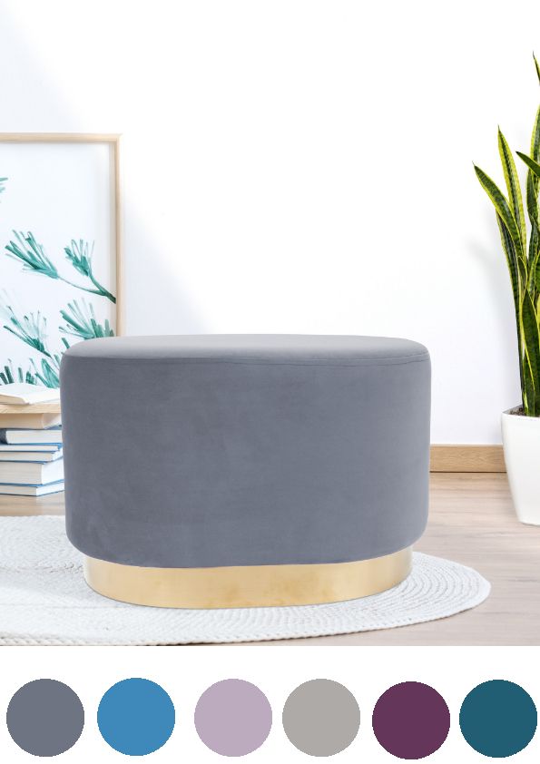 Hocker Bank Pouf Samt design gold modern Sitzhocker Polsterhocker Schminkhocker von Kayoom