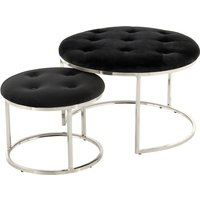 Hocker Becky 825 2er-Set Schwarz / Silber Hocker Becky 825 2er-Set Schwarz / Silber von Kayoom