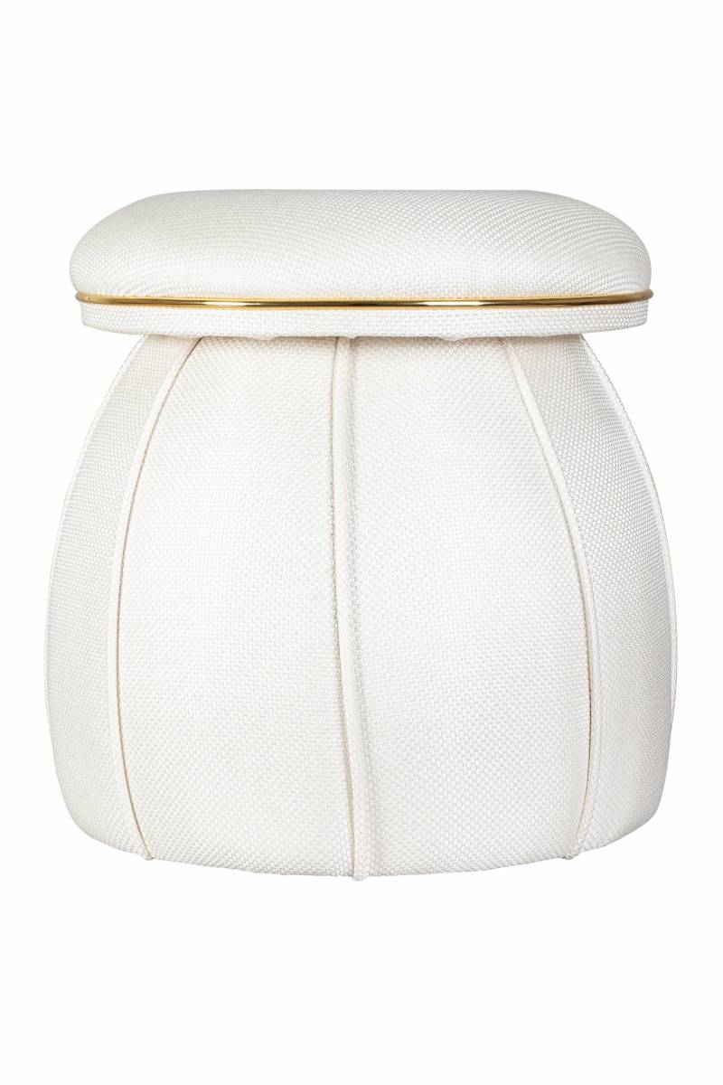 Hocker Corin 145 Elfenbein / Gold von Kayoom