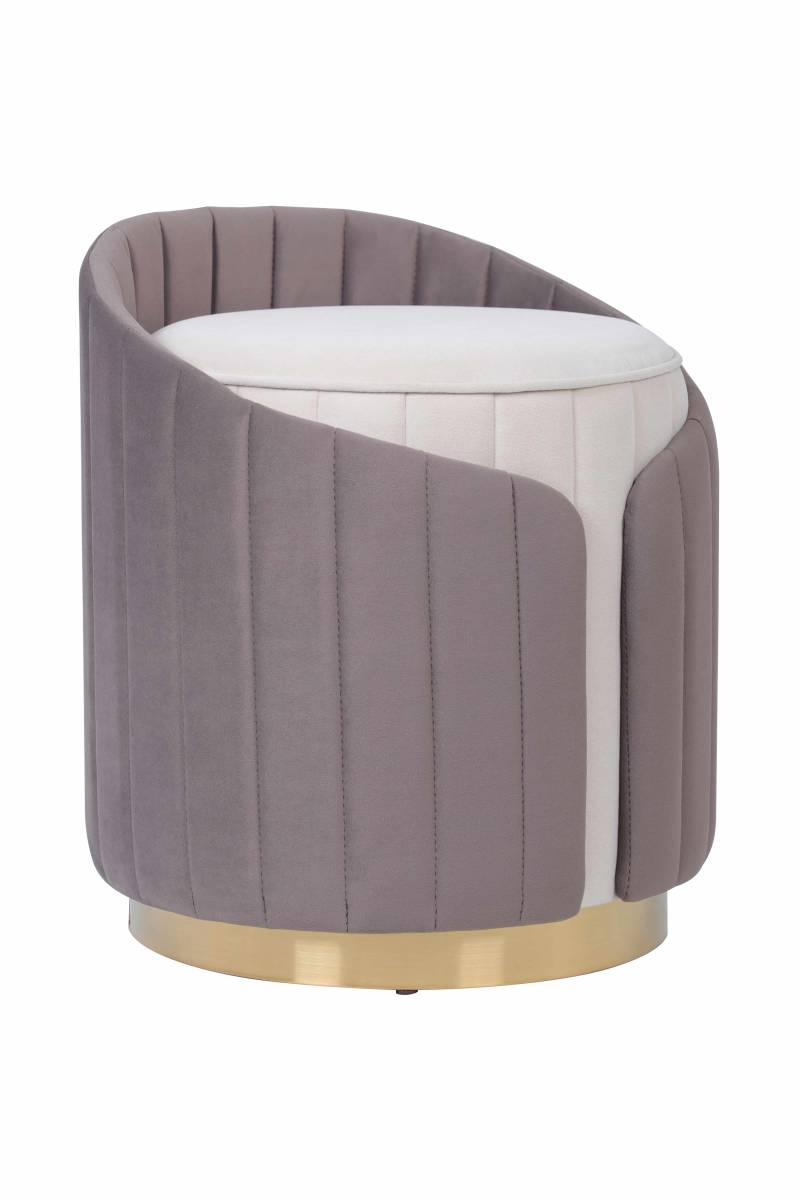 Hocker Corvin 125 Elfenbein / Taupe von Kayoom