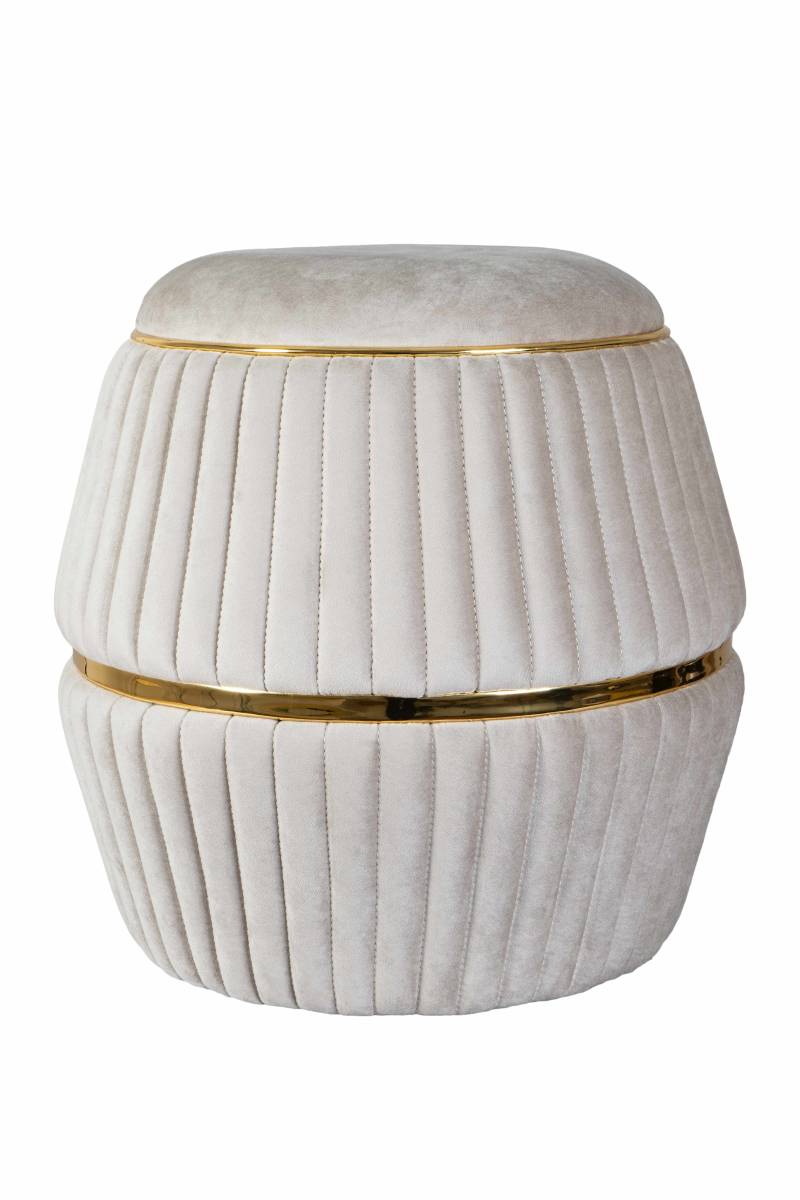 Hocker Doric 225 Taupe / Gold von Kayoom