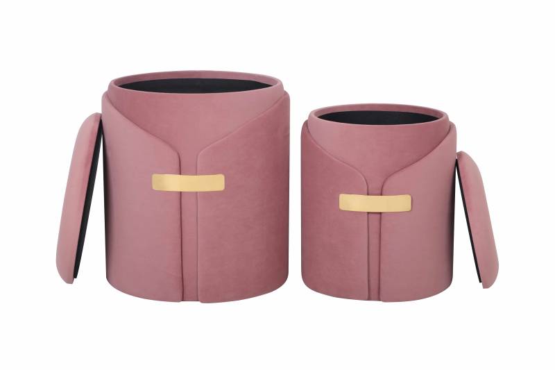Hocker Forcet 125 2er-Set Hellbraun von Kayoom