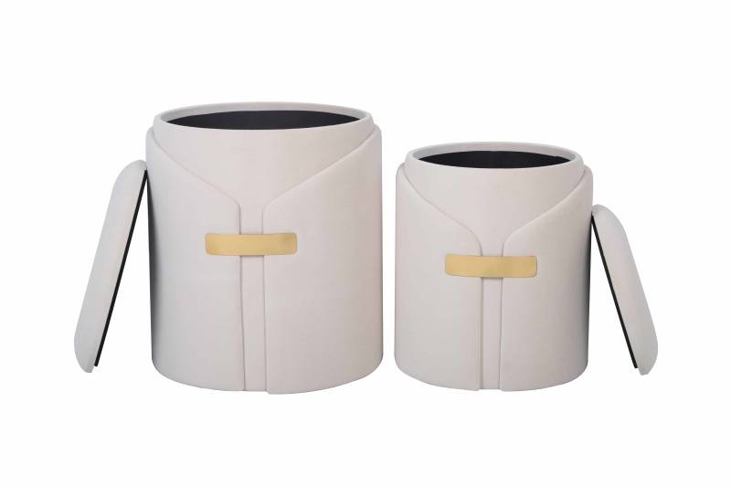 Hocker Forcet 125 2er-Set Hellbraun von Kayoom