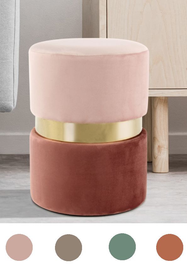 Hocker Pouf Samt design gold modern Sitzhocker Polsterhocker rund Schminkhocker Hocker Pouf Samt design gold modern Sitzhocker Polsterhocker rund Schminkhocker von Kayoom
