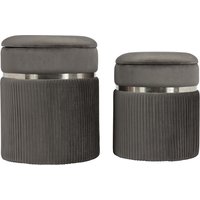 Hocker Zora 325 2er-Set Grau / Silber Hocker Zora 325 2er-Set Grau / Silber von Kayoom
