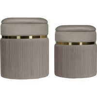 Hocker Zora 325 2er-Set Taupe / Gold Hocker Zora 325 2er-Set Taupe / Gold von Kayoom