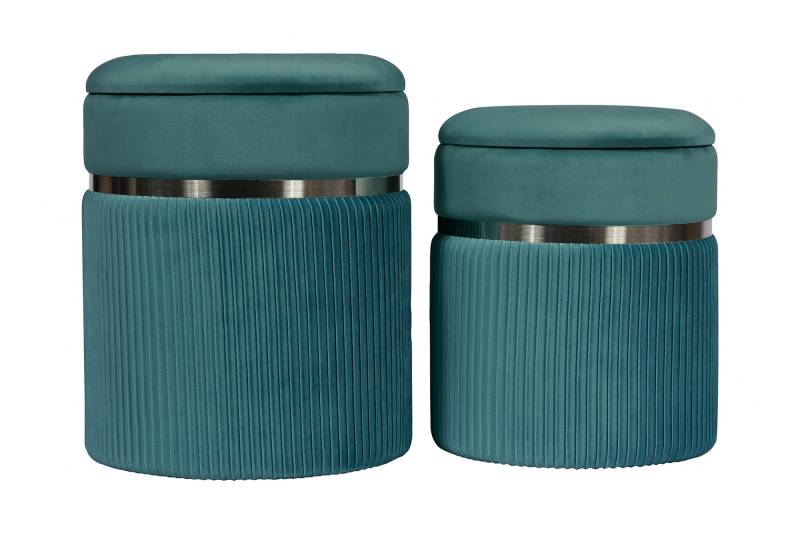 Hocker Zora 325 2er-Set Taupe / Gold von Kayoom