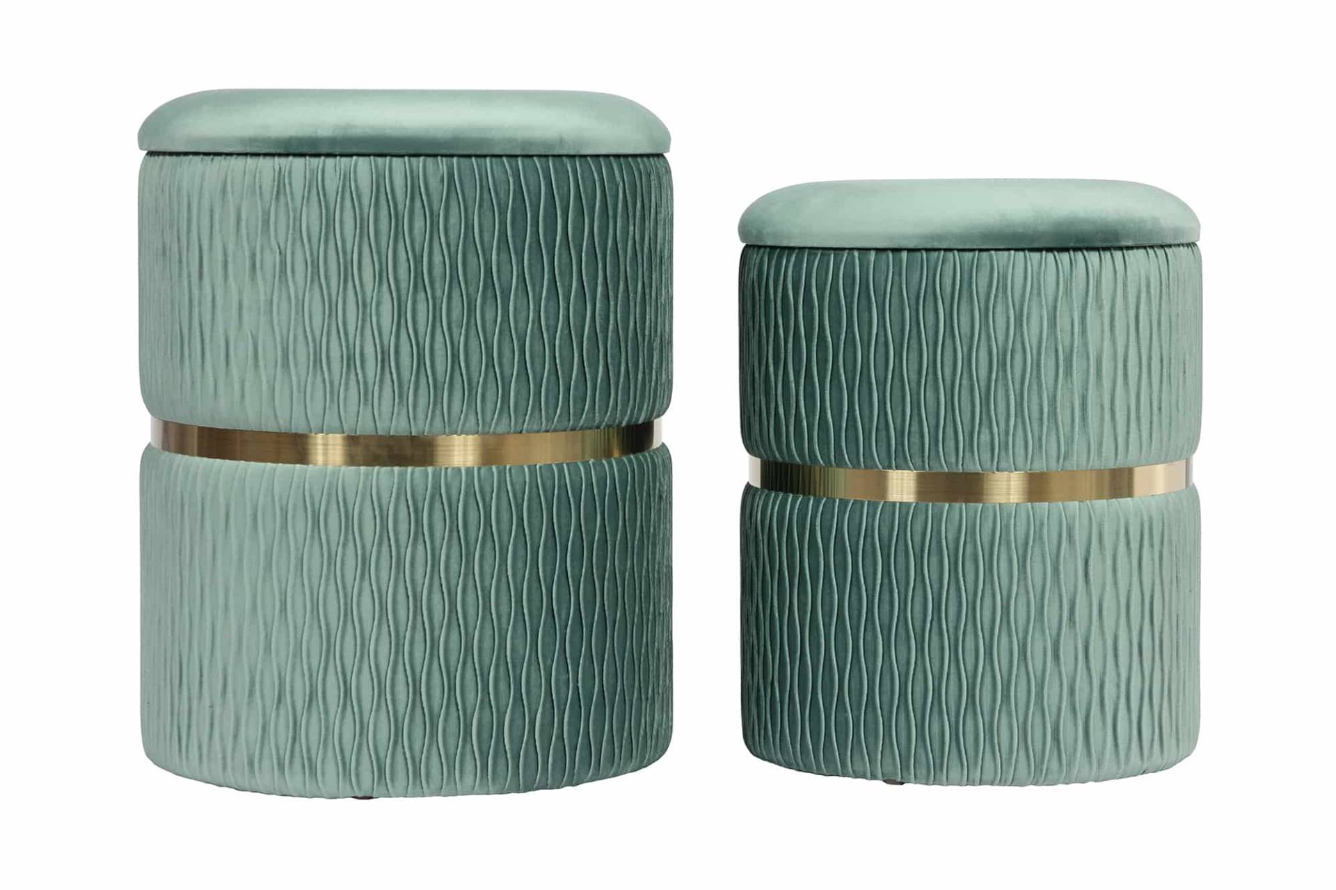 Hocker Zora 425 2er-Set Pistachio-Grün Hocker Zora 425 2er-Set Pistachio-Grün von Kayoom