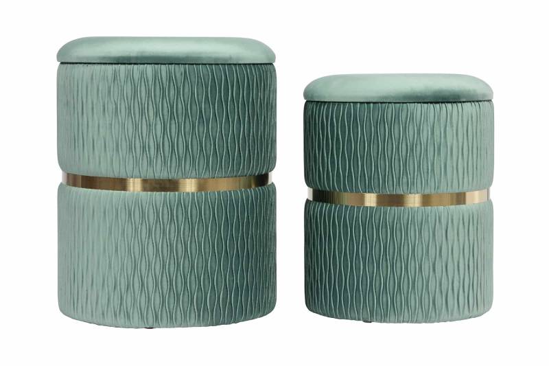 Hocker Zora 425 2er-Set Pistachio-Grün von Kayoom