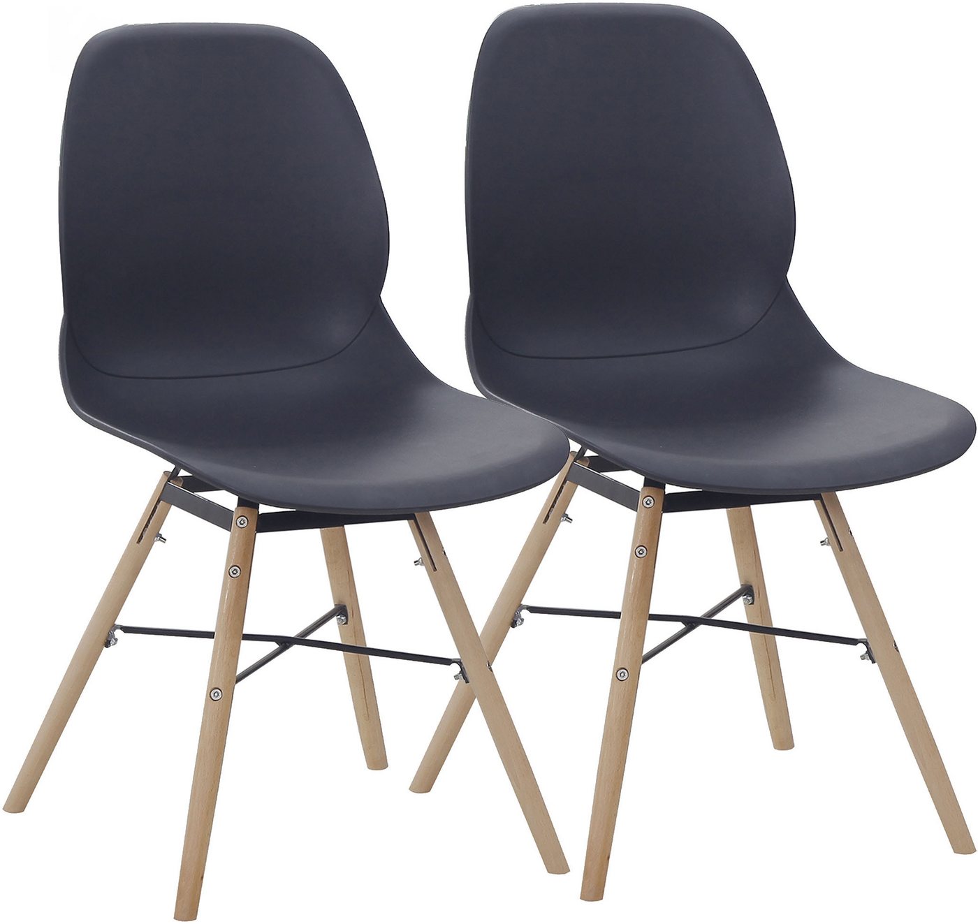 Kayoom 4-Fußstuhl Stuhl Amy 110 2er-Set, praktisches Set, bequemer Kunststoffstuhl (Set, 2 St), pflegeleicht, abwaschbar, in einem Stück spritzgegossene Sitzfläche von Kayoom