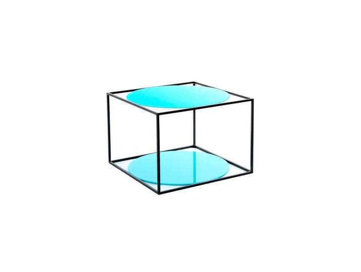 Kayoom BEISTELLTISCH, Blau, Schwarz, Metall, Glas, rund, 50x36x50 cm, einfacher Aufbau, Wohnzimmer, Wohnzimmertische, Beistelltische von Kayoom