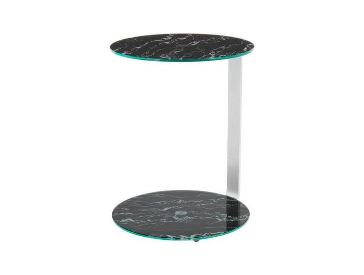 Kayoom BEISTELLTISCH, Schwarz, Silber, Metall, Glas, Marmoroptik, rund, C-Form, 40x53x40 cm, einfacher Aufbau, Wohnzimmer, Wohnzimmertische, Kayoom BEISTELLTISCH, Schwarz, Silber, Metall, Glas, Marmoroptik, rund, C-Form, 40x53x40 cm, einfacher Aufbau, Wohnzimmer, Wohnzimmertische, von Kayoom