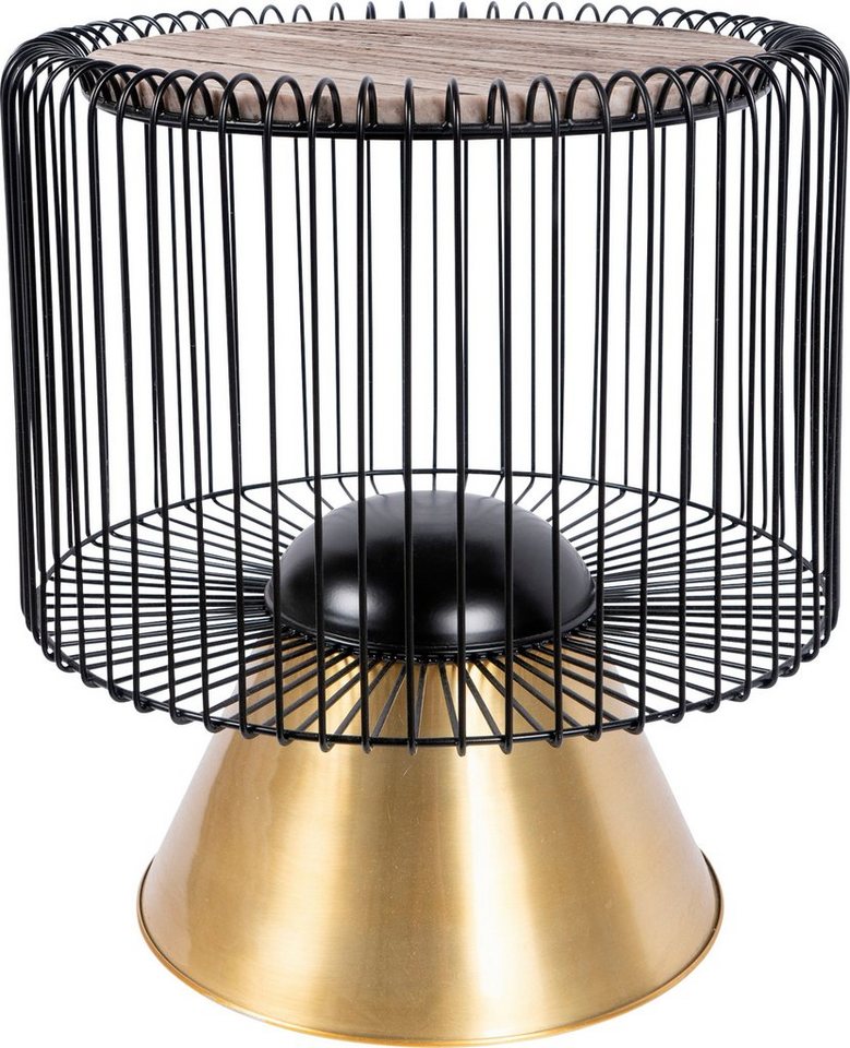 Kayoom Beistelltisch Malibu 125, Runde Platte aus original Marmor, pflegeleicht (1-St), ø-Marmorplatte: ca. 40 cm, angesagtes Metalldesign, pflegeleicht von Kayoom