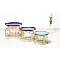 Kayoom Beistelltisch "Laudatio Beistelltisch-Set, Beistelltische im 3er-Set,Gitteroptik", (Set, 3 St.), 3er-Set, vielfältig einsetzbar, aktuelle Farben von Kayoom