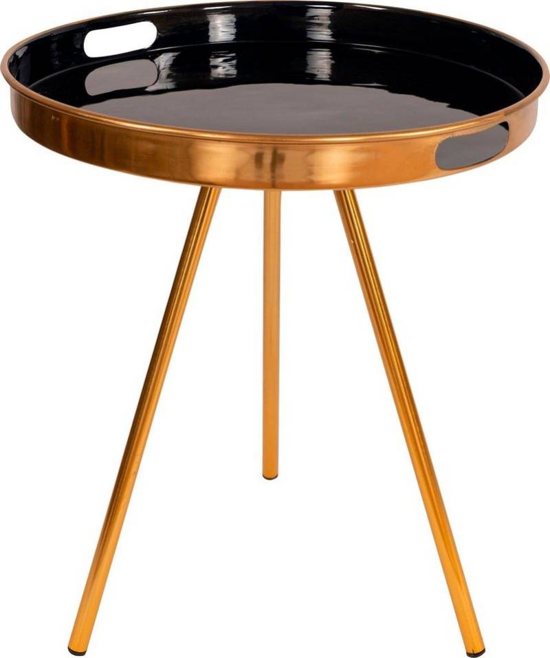 Kayoom Beistelltisch Morrison 325, runder Beistelltisch, mit Tragegriffen (1-St), in Tablettform, pflegeleicht, Tablettrandhöhe: 5,5 cm von Kayoom