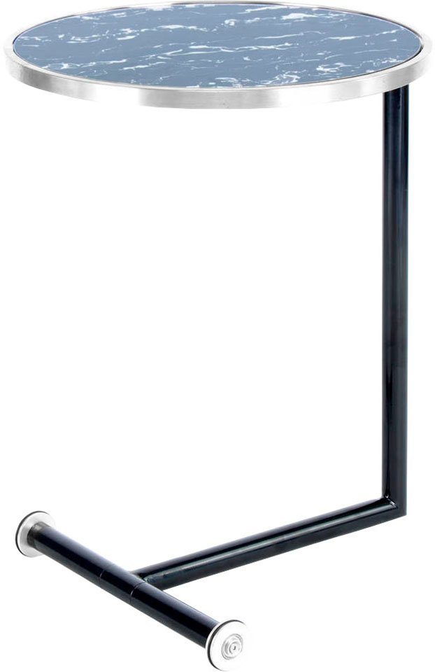 Kayoom Beistelltisch Servant 210, Beistelltisch für das Sofa, glamouröses, edles Design (1-St), Durch Rollen einfach zu verschieben, runde Tischplatte, C-Form von Kayoom