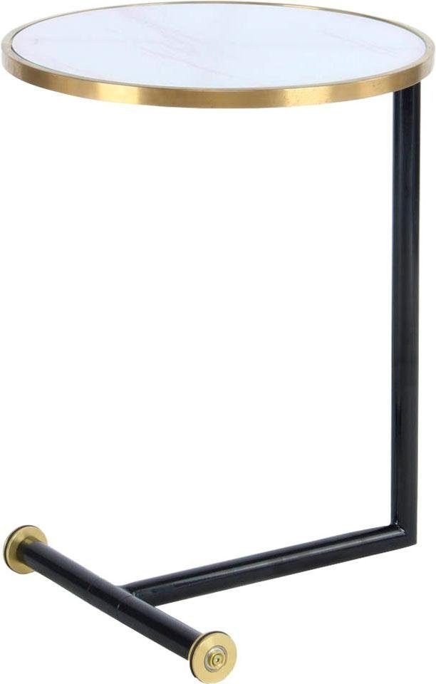 Kayoom Beistelltisch Servant 210, Beistelltisch für das Sofa, glamouröses, edles Design (1-St), Durch Rollen einfach zu verschieben, runde Tischplatte, C-Form von Kayoom