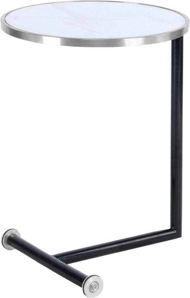 Kayoom Beistelltisch Servant 210, Beistelltisch für das Sofa, glamouröses, edles Design (1-St), Durch Rollen einfach zu verschieben, runde Tischplatte, C-Form von Kayoom