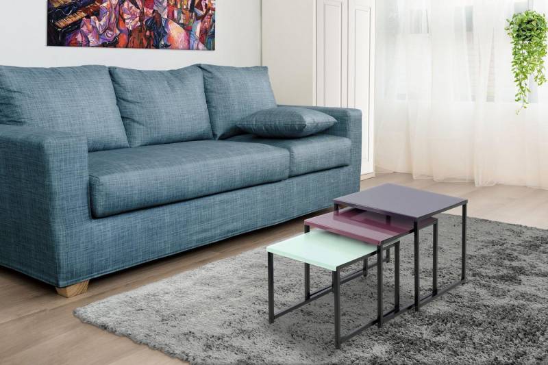 Kayoom Beistelltisch South 110 3er-Set, Tisch-Set in modernem Design (Set, 3-St), Platzsparende Beistelltische in bunten Farben, leicht zu reinigen von Kayoom