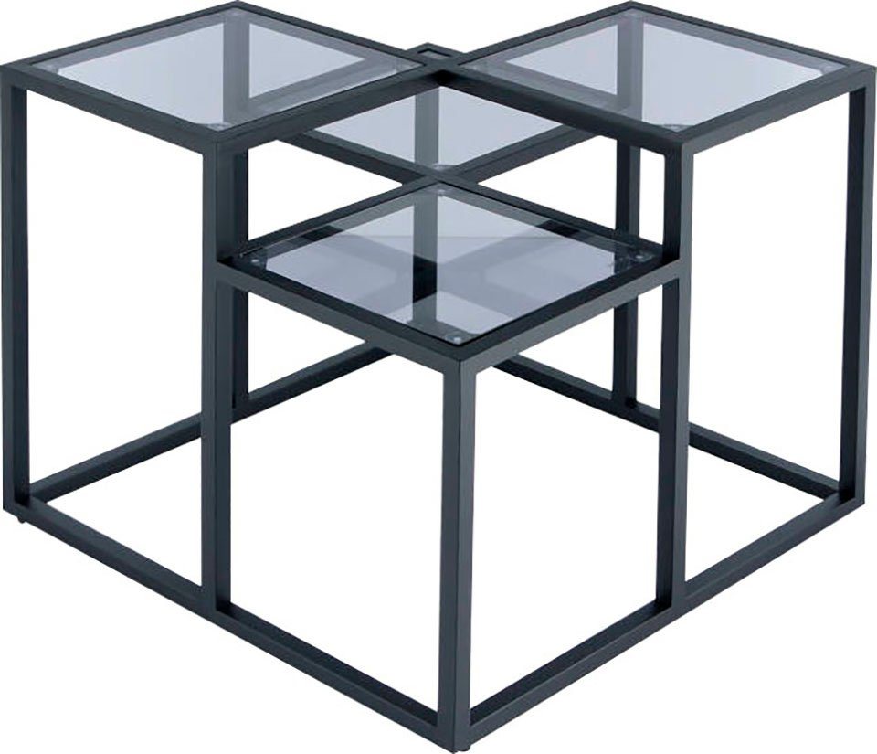 Kayoom Beistelltisch Steps 625, stufenförmiges Gestell aus Metall, quadratische Platten, modern von Kayoom