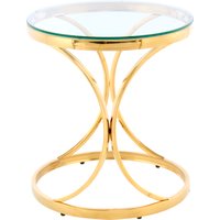 Kayoom Beistelltisch "Weyda 225, in eleganter Gestaltung,runde Tischplatte aus Glas", (1 St.), Glamouröses Design, hochwertige Verarbeitung, Hingucker-Gestell von Kayoom