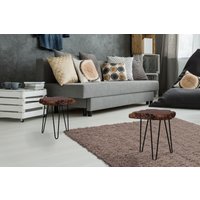 Kayoom Beistelltisch "Woody 310, Beistelltisch aus Naturmaterial, Holz-Tischplatte", (1 St.), Naturbelassener Design-Beistelltisch, Holz-Tischplatte von Kayoom