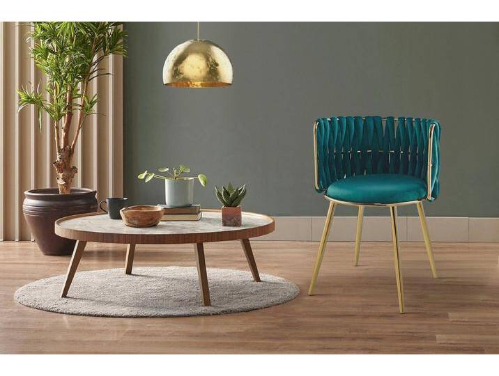 Kayoom Esszimmerstuhl Stuhl Milla 125 2er-Set,tolles Design der Rückenlehne,runde Sitzfläche (Set, 2 St), samtweicher Bezug, hochwertig, vielseitig einsetzbarer Stuhl von Kayoom