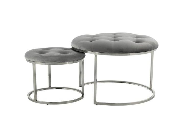 Kayoom HOCKERSET, Grau, Silber, 2-teilig, Wohnzimmer, Hocker, Sitzhocker von Kayoom