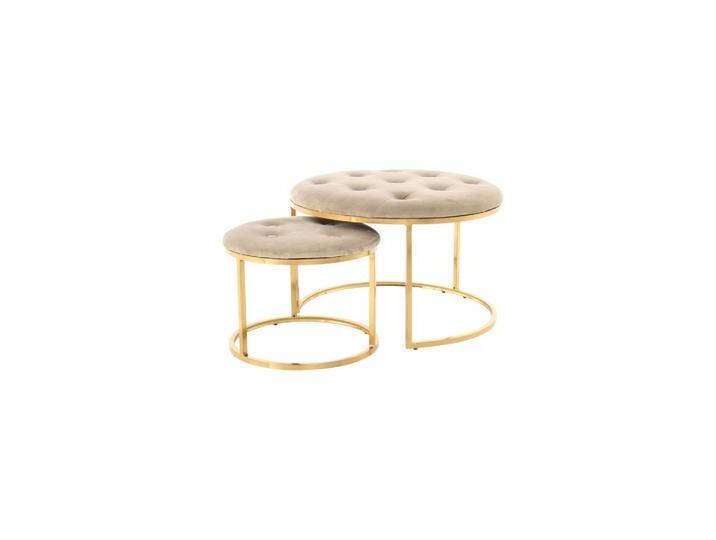 Kayoom HOCKERSET, Taupe, Gold, Metall, 2-teilig, rund, 40x60x32 cm, Wohnzimmer, Hocker, Sitzhocker von Kayoom