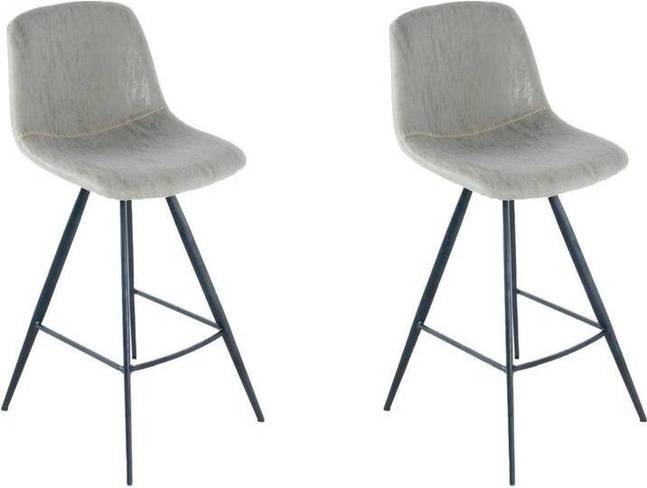 Kayoom Hochstuhl Barstuhl Samantha 325 2er-Set, 2er-Set Barhocker (Set, 2 St), schlicht, bequem, niedrige Rückenlehne, zeitloses Design, grau schwarz von Kayoom