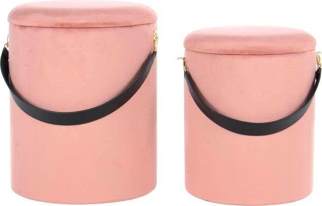 Kayoom Hocker Arabella 125 2er-Set, abnehmbare Sitzfläche, Lagerfläche im Inneren (Set, 2 St), stapelbar, gepolstert, mit Stauraum, runde, moderne Form von Kayoom