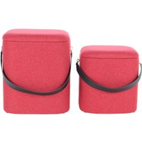 Hocker Arabella 225 2-er Set Rot / Schwarz von Kayoom