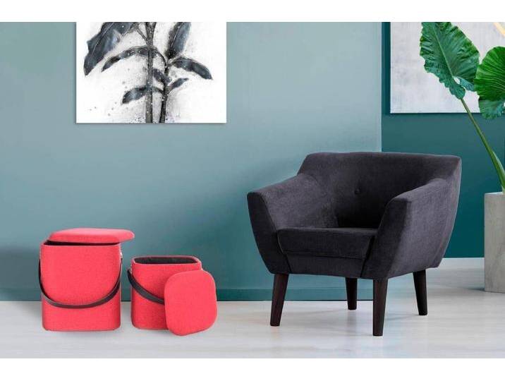 Kayoom Hocker Arabella 225 2er-Set, abnehmbare Sitzfläche, Lagerfläche im Inneren (Set, 2 St), stapelbar, gepolstert, mit Stauraum, abgerundete quadratische Form von Kayoom