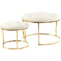 Hocker Becky 825 2er-Set Elfenbein / Gold Hocker Becky 825 2er-Set Elfenbein / Gold von Kayoom