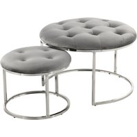 Hocker Becky 825 2er-Set Grau / Silber von Kayoom