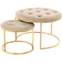 Hocker Becky 825 2er-Set Taupe / Gold Hocker Becky 825 2er-Set Taupe / Gold von Kayoom