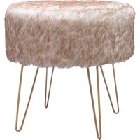 Kayoom Hocker "Mio 1, Fellhocker in modernem Design, runde Form mit Metallbeinen", (1 St.), beeindruckend, teilweise handgefertigt, attraktive Farbgestaltung von Kayoom