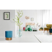 Kayoom Hocker "Nano 110, Hocker in stilvollem Design, runde Form, mit Fuß aus Metall" 1 Stk. tlg. Golz Akzente, mit pflegeleichtem Stoffbezug, runde Form von Kayoom