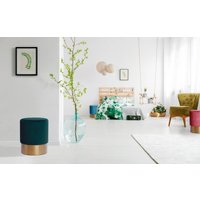 Kayoom Hocker "Nano 110, Hocker in stilvollem Design, runde Form, mit Fuß aus Metall" 1 Stk. tlg. Golz Akzente, mit pflegeleichtem Stoffbezug, runde Form von Kayoom