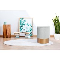 Kayoom Hocker "Nano 110, Hocker in stilvollem Design, runde Form, mit Fuß aus Metall" 1 Stk. tlg. Golz Akzente, mit pflegeleichtem Stoffbezug, runde Form von Kayoom