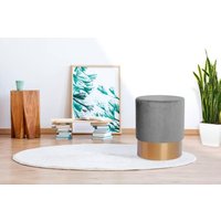 Kayoom Hocker "Nano 110, Hocker in stilvollem Design, runde Form, mit Fuß aus Metall" 1 Stk. tlg. Golz Akzente, mit pflegeleichtem Stoffbezug, runde Form von Kayoom
