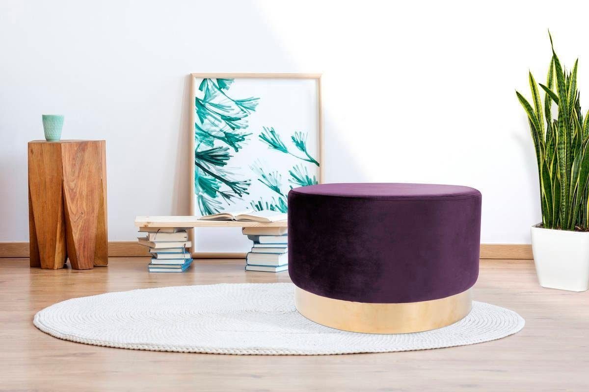 Kayoom Hocker Nano 510, Hocker in stilvollem Design,weiche Schaumstoff-Sitzfläche (1 St), Golz Akzente, mit pflegeleichtem Stoffbezug, große runde Form von Kayoom