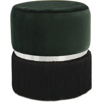 Hocker Rebecca 825 Dunkelgrün / Schwarz / Silber von Kayoom
