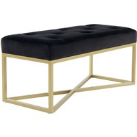 Kayoom Hockerbank "Cameron 125, glamouröses Design, glänzenden Metallfüßen, in Samt-Look", (1 St.), bequem, elegant, mit Zierknöpfen, Gold-coated Eisengestell von Kayoom