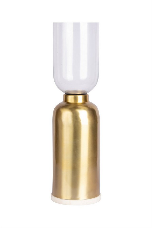 Kayoom Kerzenhalter Bodenkerzenhalter Shyam 125, Bodenkerzenhalter aus Metall, Marmor-Sockel, Windlicht aus Glas von Kayoom