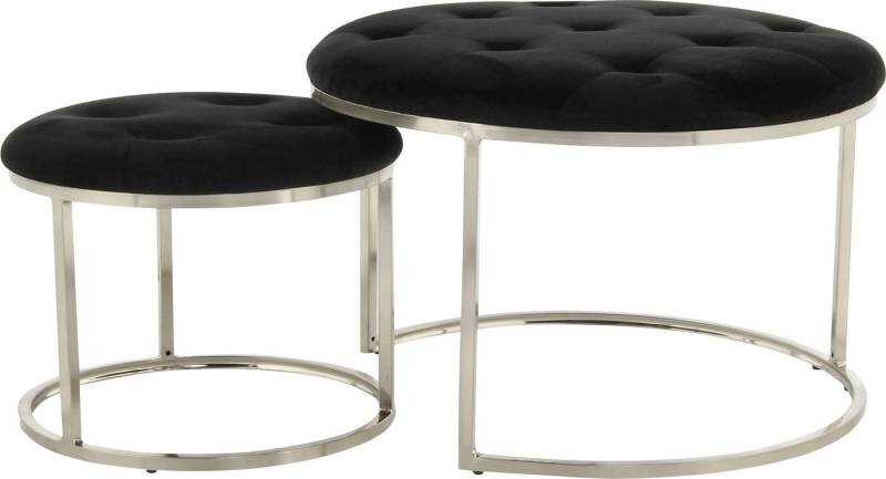 Kayoom Polstergarnitur Hocker Becky 825 2er-Set, runde Form, angesagter Retro-Stil, (Set, 2-tlg., Hocker 1: B 60 cm/H 41 cm/T 60 cm
Hocker 2: B 40 cm/H 32 cm/T 40 cm), vielseitig verwendbar, modern, pflegeleicht, runde Form von Kayoom